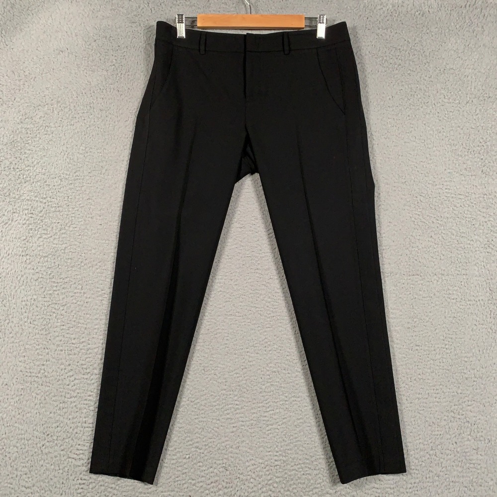 Vince Stretch Wool Tapered Pant Women's 8 Black Tailored Slim Professional Dress